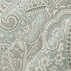 D3298 Aqua Flora Upholstery Fabric Closeup to show texture