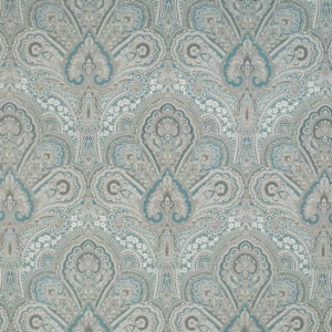 D3299 Turquoise Flora upholstery and drapery fabric by the yard full size image