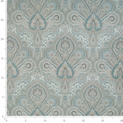 Image of D3299 Turquoise Flora showing scale of fabric