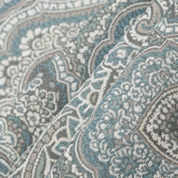 D3299 Turquoise Flora Upholstery Fabric Closeup to show texture