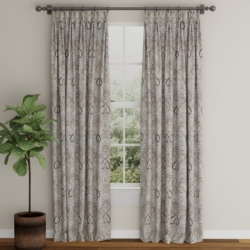 D3300 Midnight Flora drapery fabric on window treatments