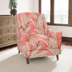 D3305 Coral fabric upholstered on furniture scene