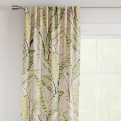 D3306 Leaf drapery fabric on window treatments
