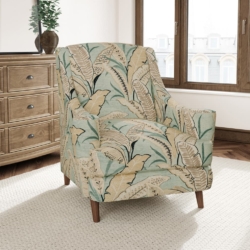 D3308 Aqua fabric upholstered on furniture scene