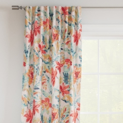 D3309 Tropical drapery fabric on window treatments