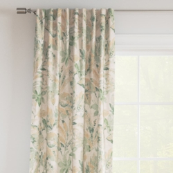 D3312 Mint drapery fabric on window treatments