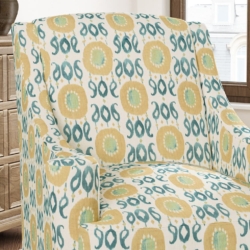 D3322 Citron fabric upholstered on furniture scene