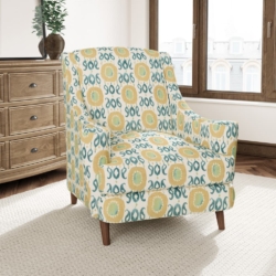 D3322 Citron fabric upholstered on furniture scene