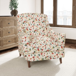 D3332 Raspberry fabric upholstered on furniture scene
