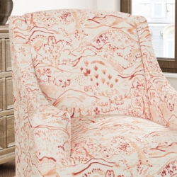 D3333 Peach fabric upholstered on furniture scene