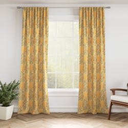 D3337 Amber drapery fabric on window treatments