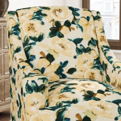 D3343 Lemon fabric upholstered on furniture scene