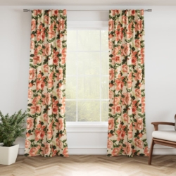 D3345 Rose drapery fabric on window treatments
