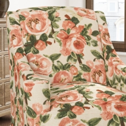 D3345 Rose fabric upholstered on furniture scene