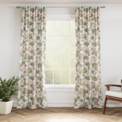 D3346 Blush drapery fabric on window treatments