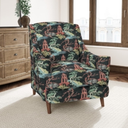 D3350 Ebony fabric upholstered on furniture scene