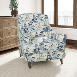 D3352 Sapphire fabric upholstered on furniture scene