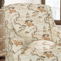D3354 Ivory fabric upholstered on furniture scene