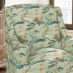 D3355 Seaspray fabric upholstered on furniture scene