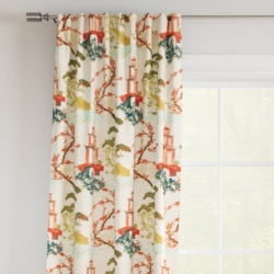 D3356 Bouquet drapery fabric on window treatments