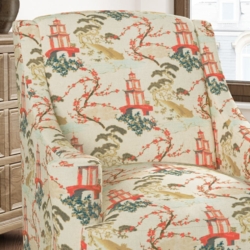 D3356 Bouquet fabric upholstered on furniture scene