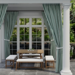 D3467 Tiki Forest drapery fabric on window treatments