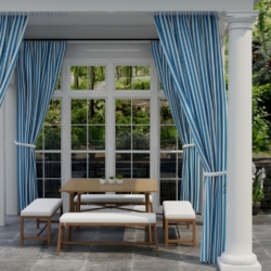 D3474 Tiki Atlantic drapery fabric on window treatments