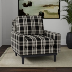 D3506 Ebony fabric upholstered on furniture scene