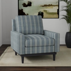 D3517 French Blue fabric upholstered on furniture scene
