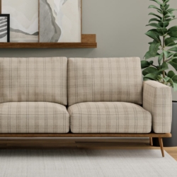 D3522 Beachwood fabric upholstered on furniture scene