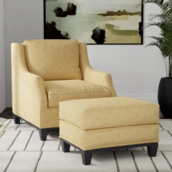D3550 Gold Floral fabric upholstered on furniture scene