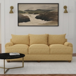 D3550 Gold Floral fabric upholstered on furniture scene
