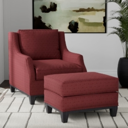 D3561 Red Diamond fabric upholstered on furniture scene