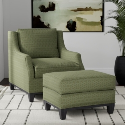 D3563 Olive Diamond fabric upholstered on furniture scene