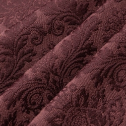 D3565 Merlot Damask Upholstery Fabric Closeup to show texture