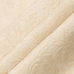 D3566 Cream Damask Upholstery Fabric Closeup to show texture