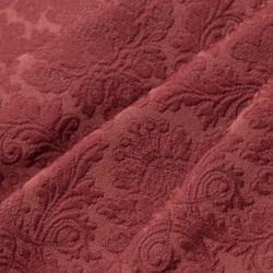 D3567 Red Damask Upholstery Fabric Closeup to show texture