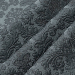 D3568 Indigo Damask Upholstery Fabric Closeup to show texture