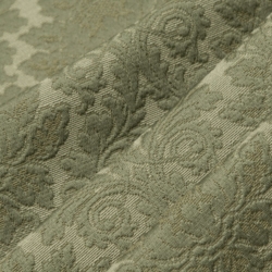 D3570 Olive Damask Upholstery Fabric Closeup to show texture