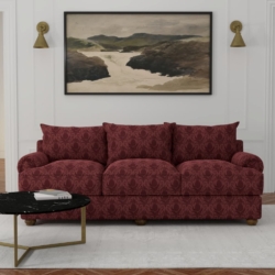D3572 Merlot Pineapple fabric upholstered on furniture scene