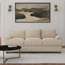 D3573 Cream Pineapple fabric upholstered on furniture scene