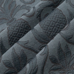 D3575 Indigo Pineapple Upholstery Fabric Closeup to show texture