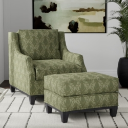 D3577 Olive Pineapple fabric upholstered on furniture scene