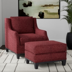 D3579 Merlot Paisley fabric upholstered on furniture scene
