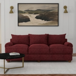 D3579 Merlot Paisley fabric upholstered on furniture scene
