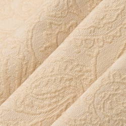 D3580 Cream Paisley Upholstery Fabric Closeup to show texture