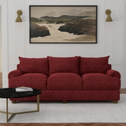 D3581 Red Paisley fabric upholstered on furniture scene
