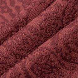 D3581 Red Paisley Upholstery Fabric Closeup to show texture