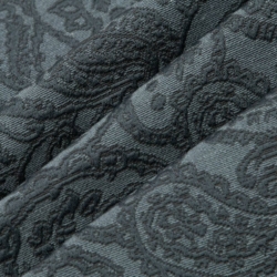 D3582 Indigo Paisley Upholstery Fabric Closeup to show texture