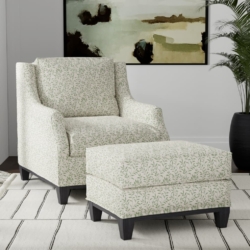 D3586 Green Vine fabric upholstered on furniture scene